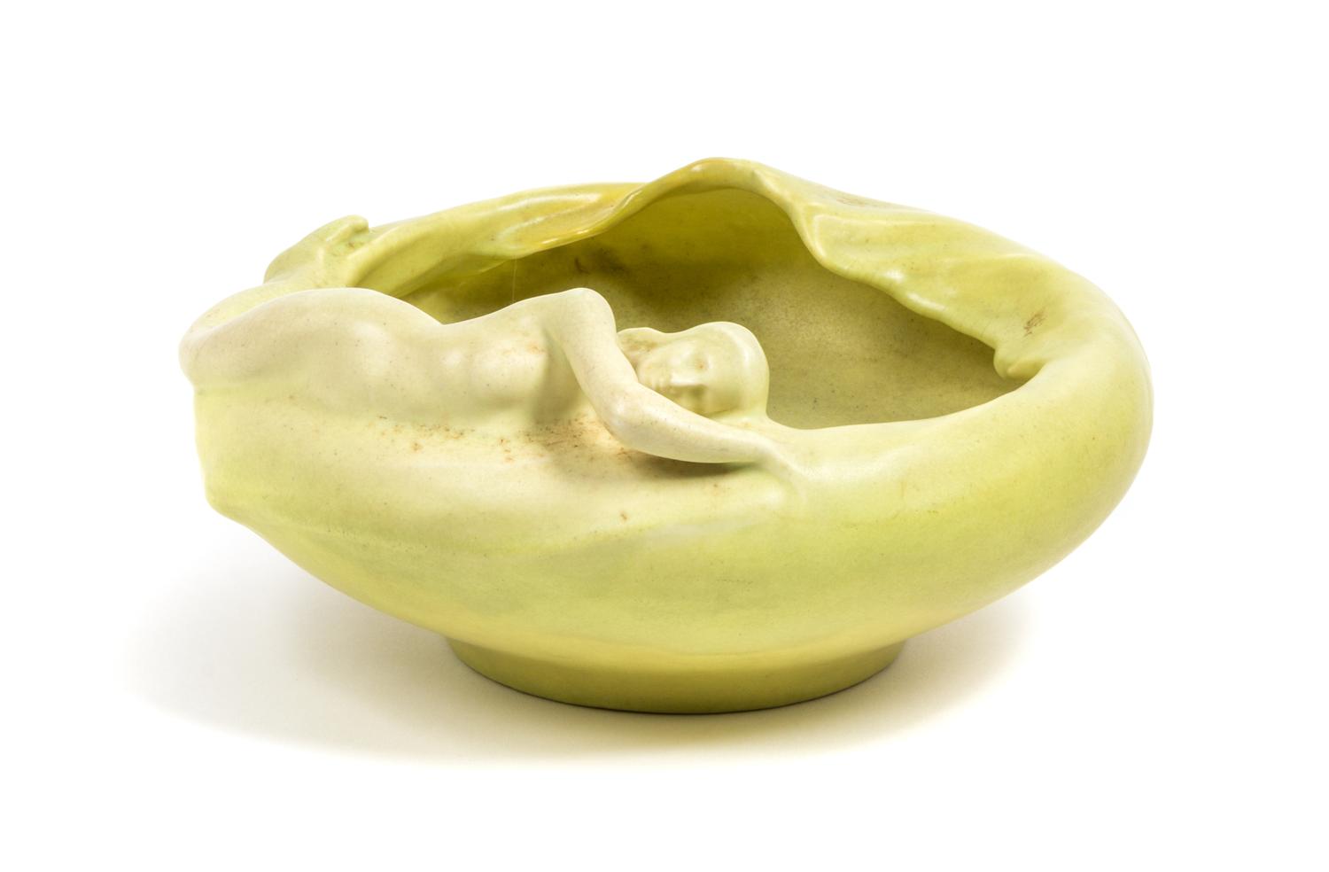 Anna Marie Valentien (American, 1862-1947), ROOKWOOD, 1901, figural bowl, model no. 360z
