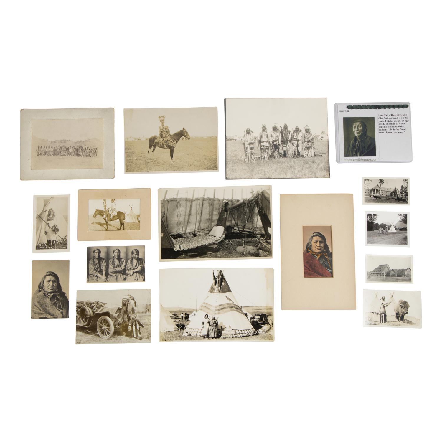 [Native Americana]. A collection of real photo postcards and photos featuring Native American content.