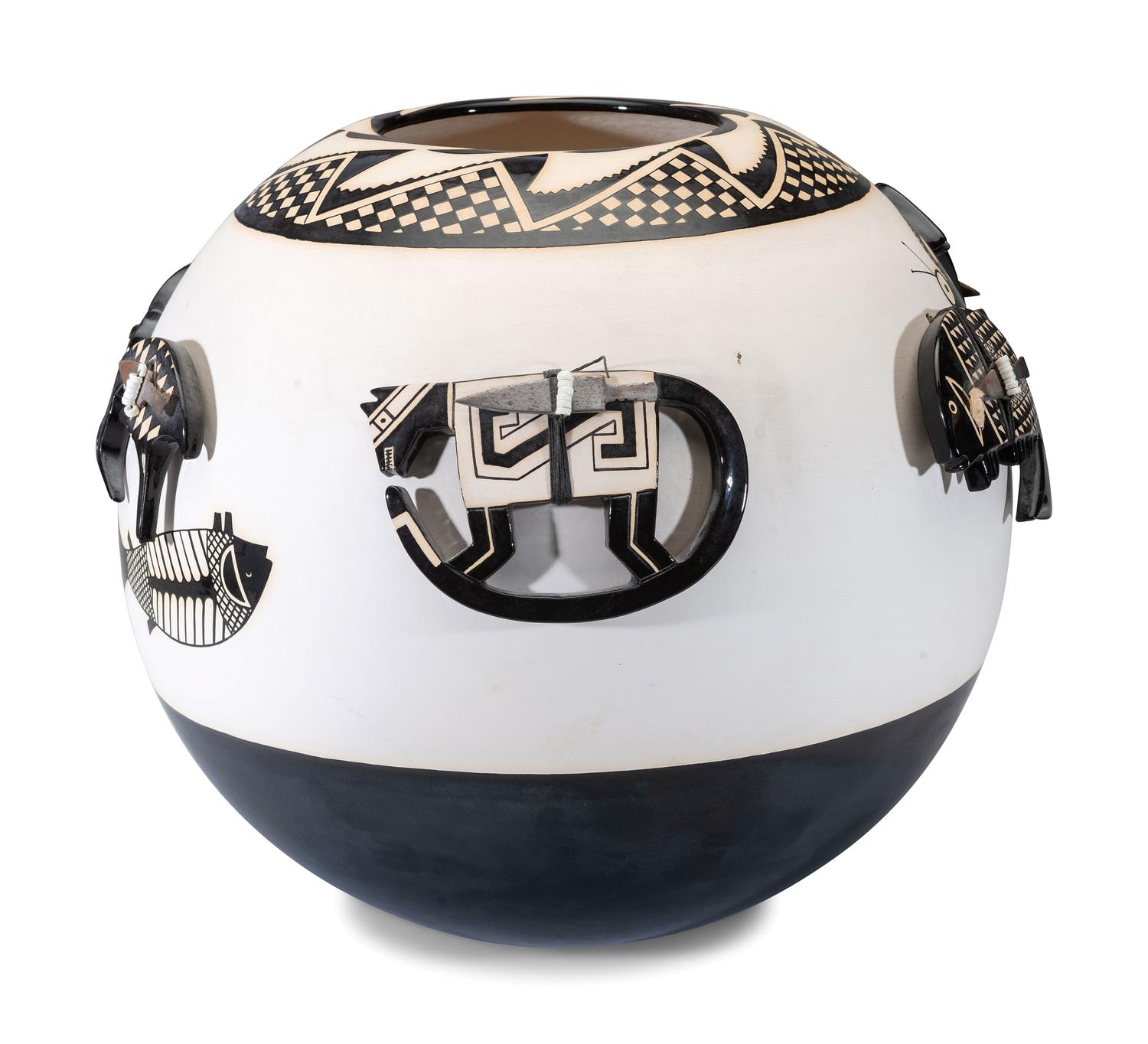 Ceramic Mimbres-Style Pottery Jar