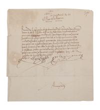 FERDINAND II (1452-1516) and ISABELLA I of Spain (1451-1504). Letter signed at head (“Yo El Rey” & “Yo La Reyna”) to the Bishop of Malaga and his council. Palencia, 12 December 1501. In Spanish. One page, 4to (221 x 206 mm), addressed on verso to the Bishop of Malaga and his council panel. Signed by a secretary “Almacan” at foot on recto. (Some light toning in upper left corner, 4 horizontal teas on lower blank margin, small area of paper thin not affecting signatures or text, folds….) Housed in leather folding case with a matted print. Provenance : Library of Roger Wagner (sold, PBA Galleries, 18 March 2010, lot 70).