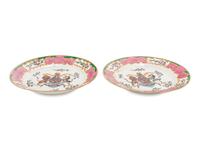 A Pair of Samson Famille Rose Porcelain Armorial Dinner Plates