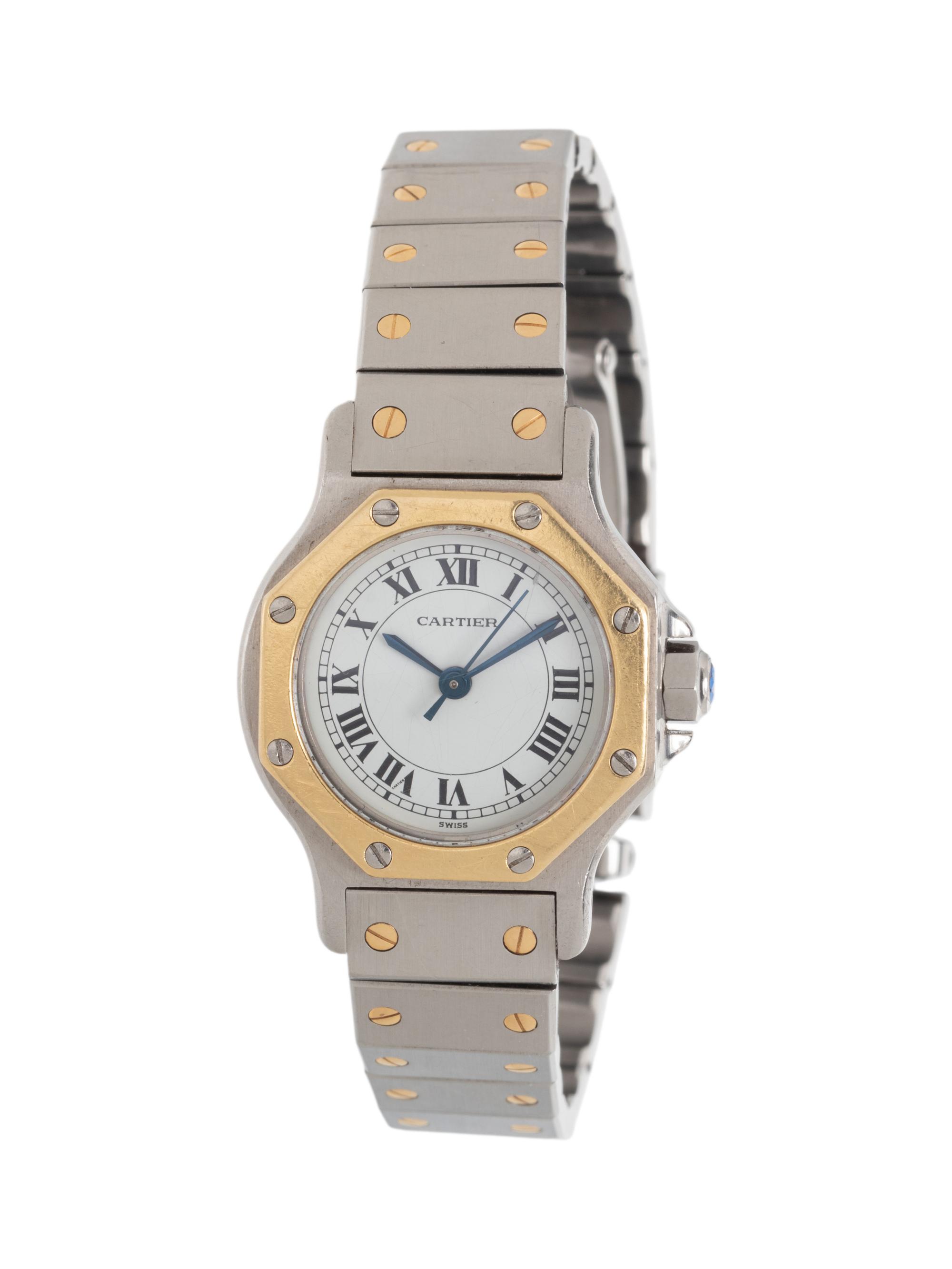 CARTIER, STAINLESS STEEL AND YELLOW GOLD 'SANTOS RONDE' WATCH
