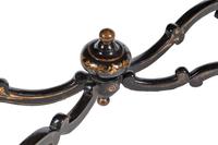 A Pair of English Black and Gilt-Japanned Console Tables