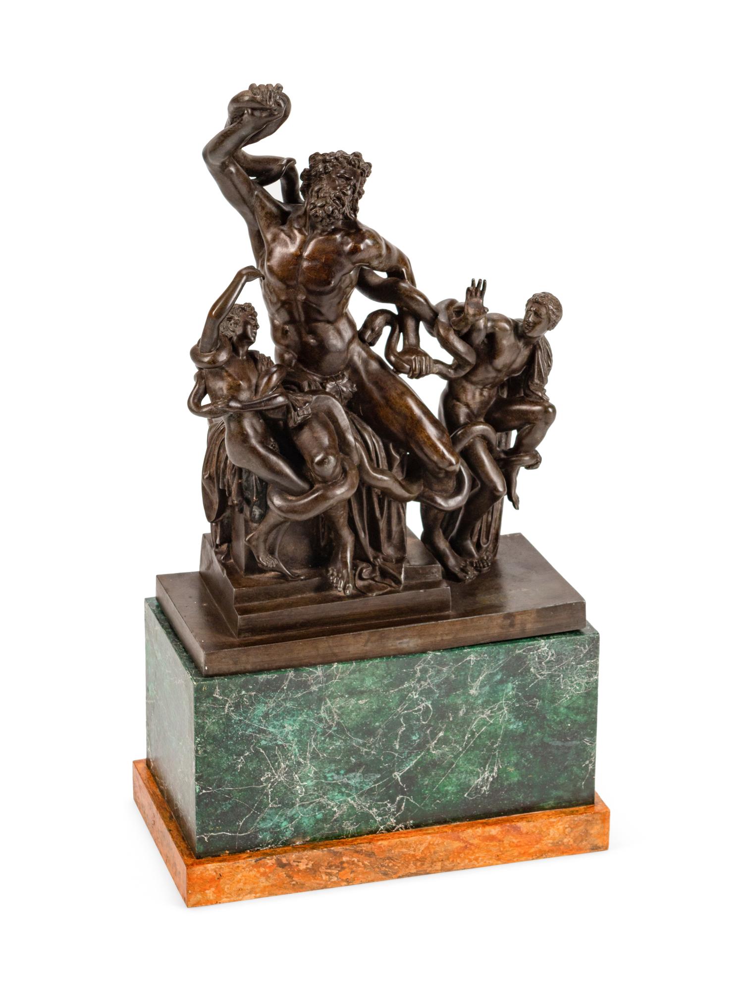 A Continental Patinated Bronze Figural Group: Laocoon and His Sons