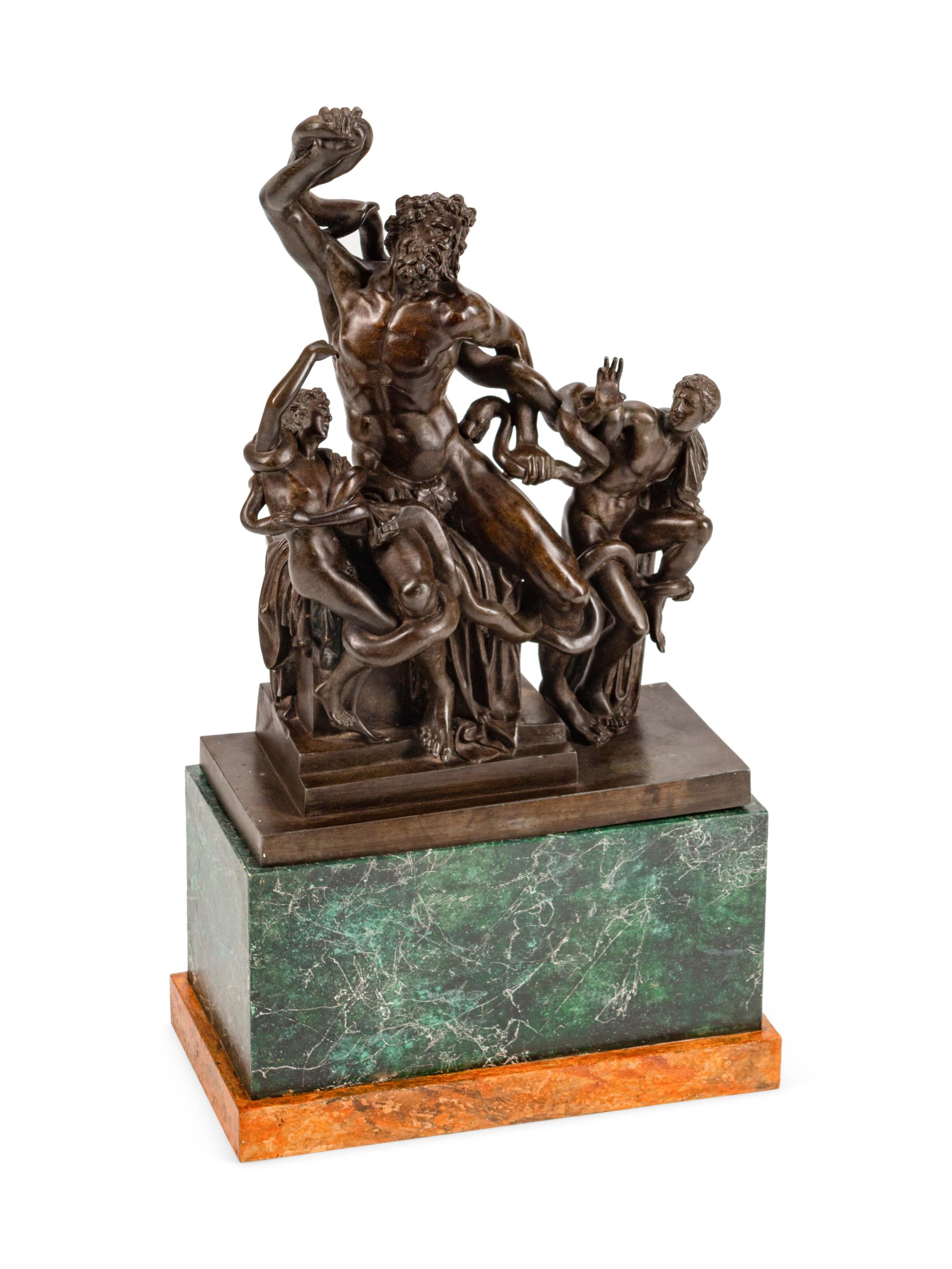 A Continental Patinated Bronze Figural Group: Laocoon and His Sons
