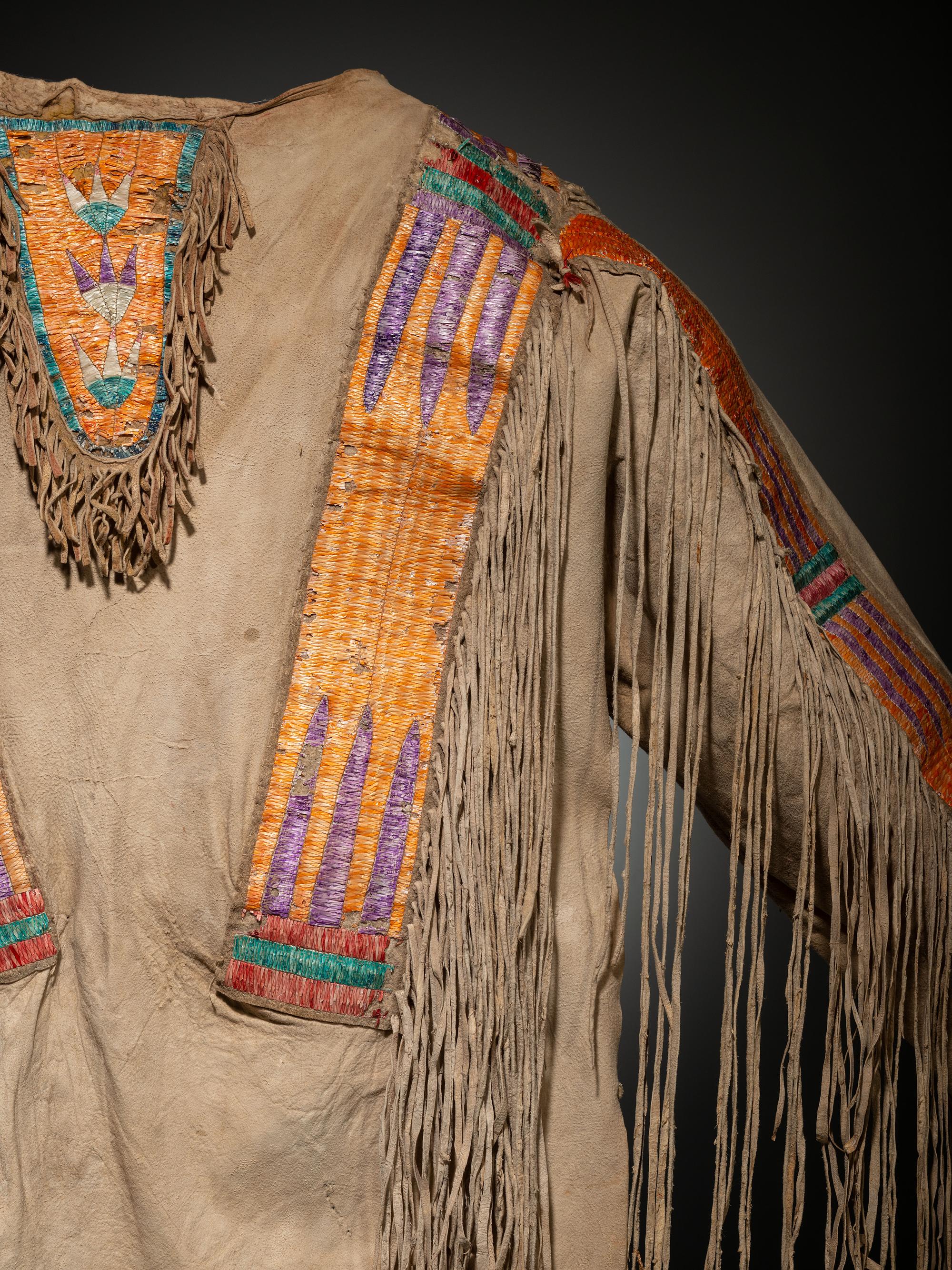 Fort Berthold Quilled Hide Shirt