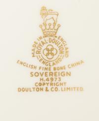 A Set of Royal Doulton Coffee Cups and Saucers in the Sovereign Pattern