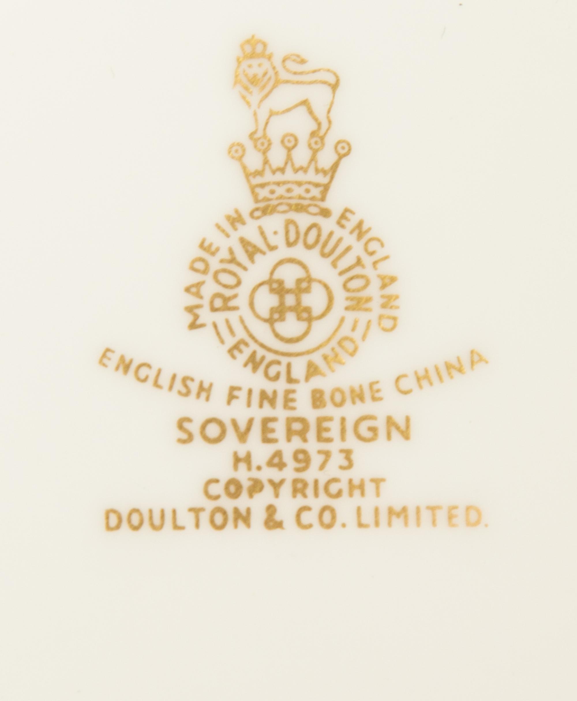 A Set of Royal Doulton Coffee Cups and Saucers in the Sovereign Pattern