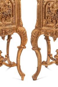 A Pair of Louis XV Style Giltwood Jardinière Stands