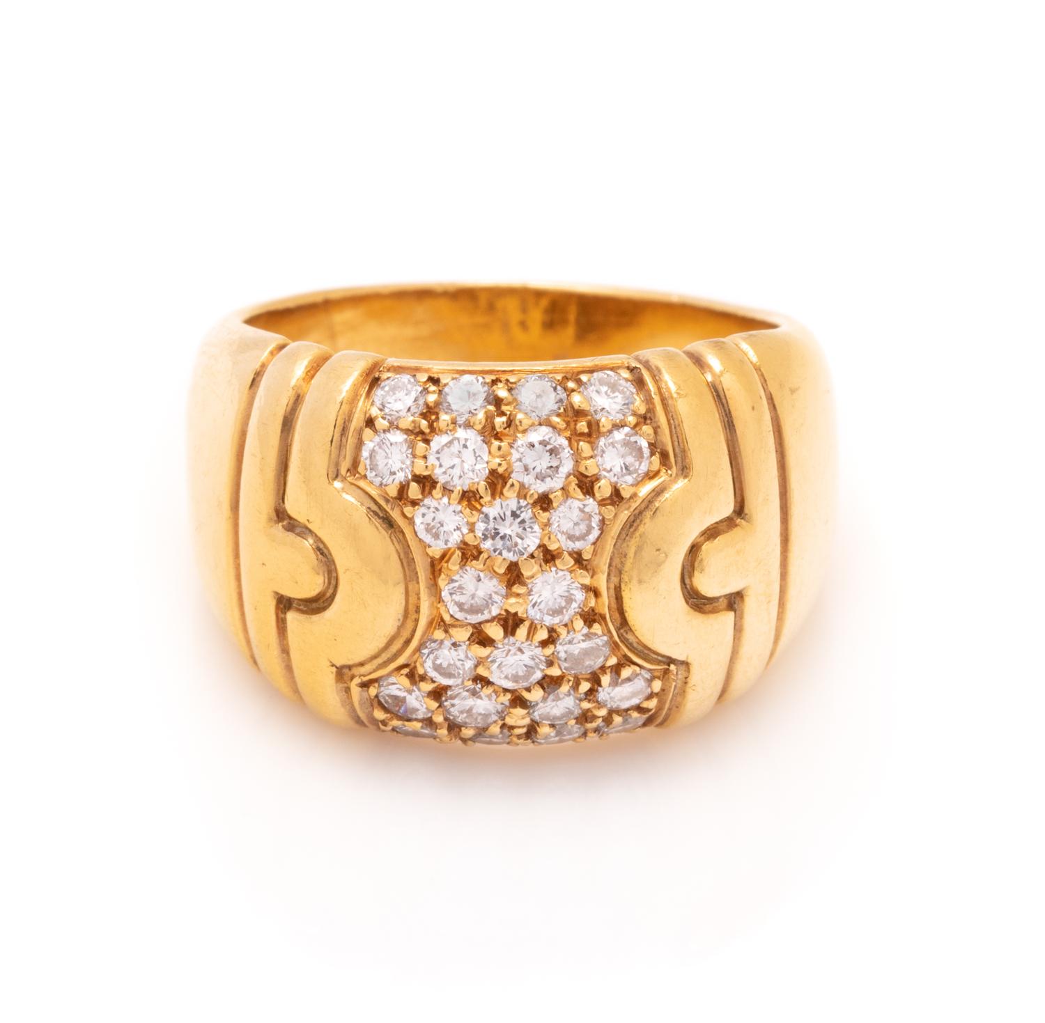 BVLGARI, YELLOW GOLD AND DIAMOND 'PARENTESI' RING