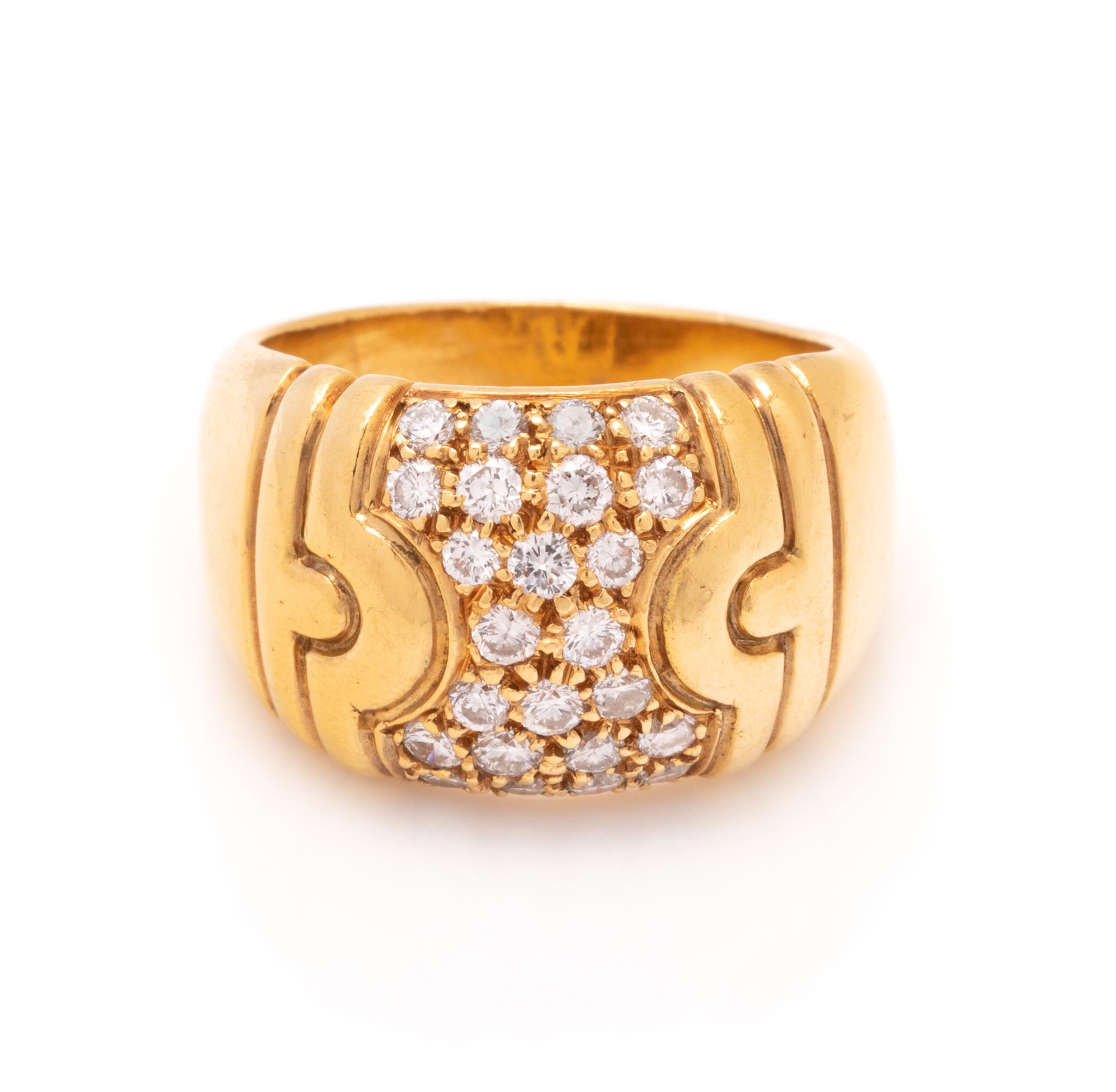 BVLGARI, YELLOW GOLD AND DIAMOND 'PARENTESI' RING