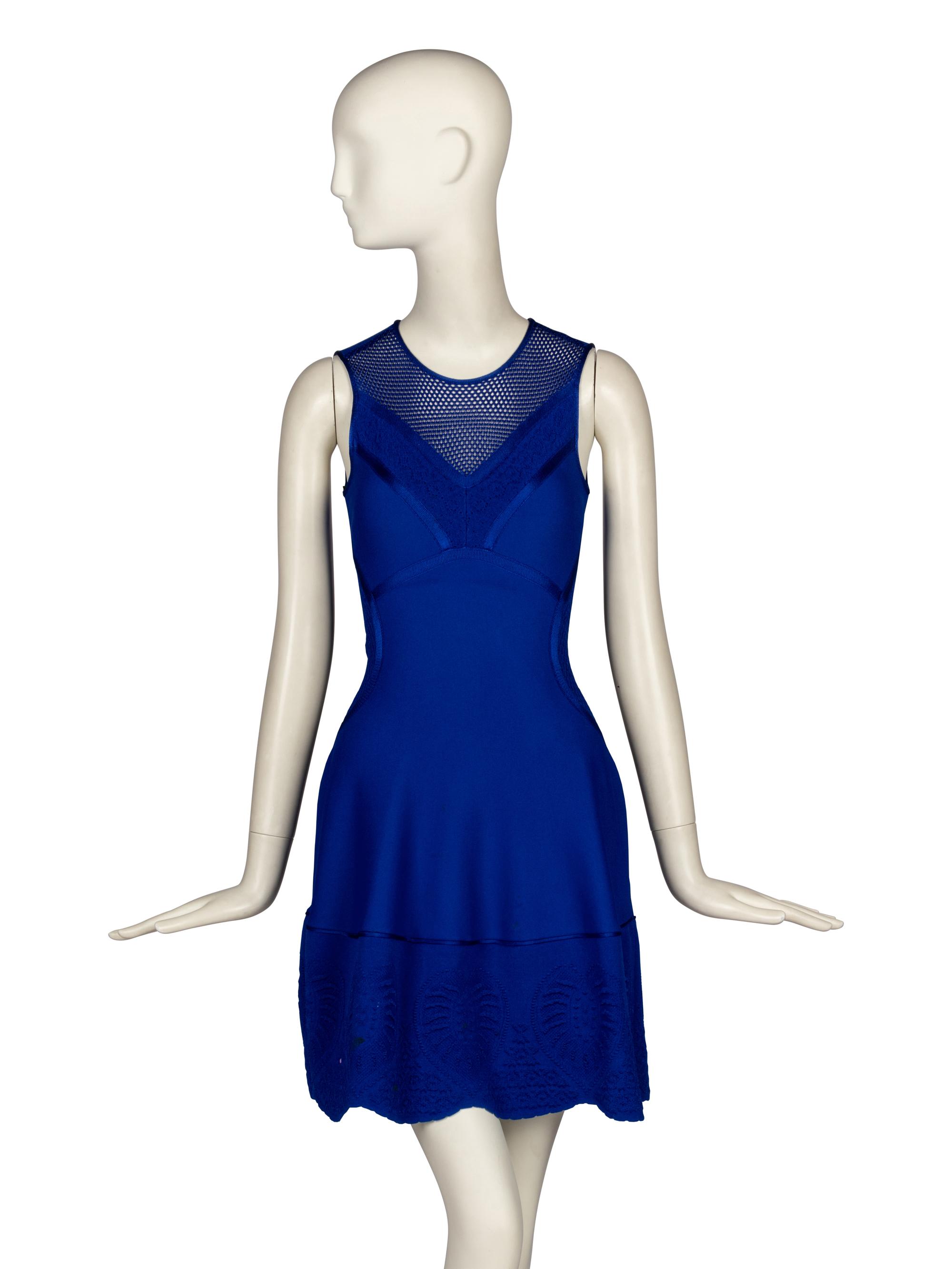 Roberto Cavalli, Blue Knit Dress
