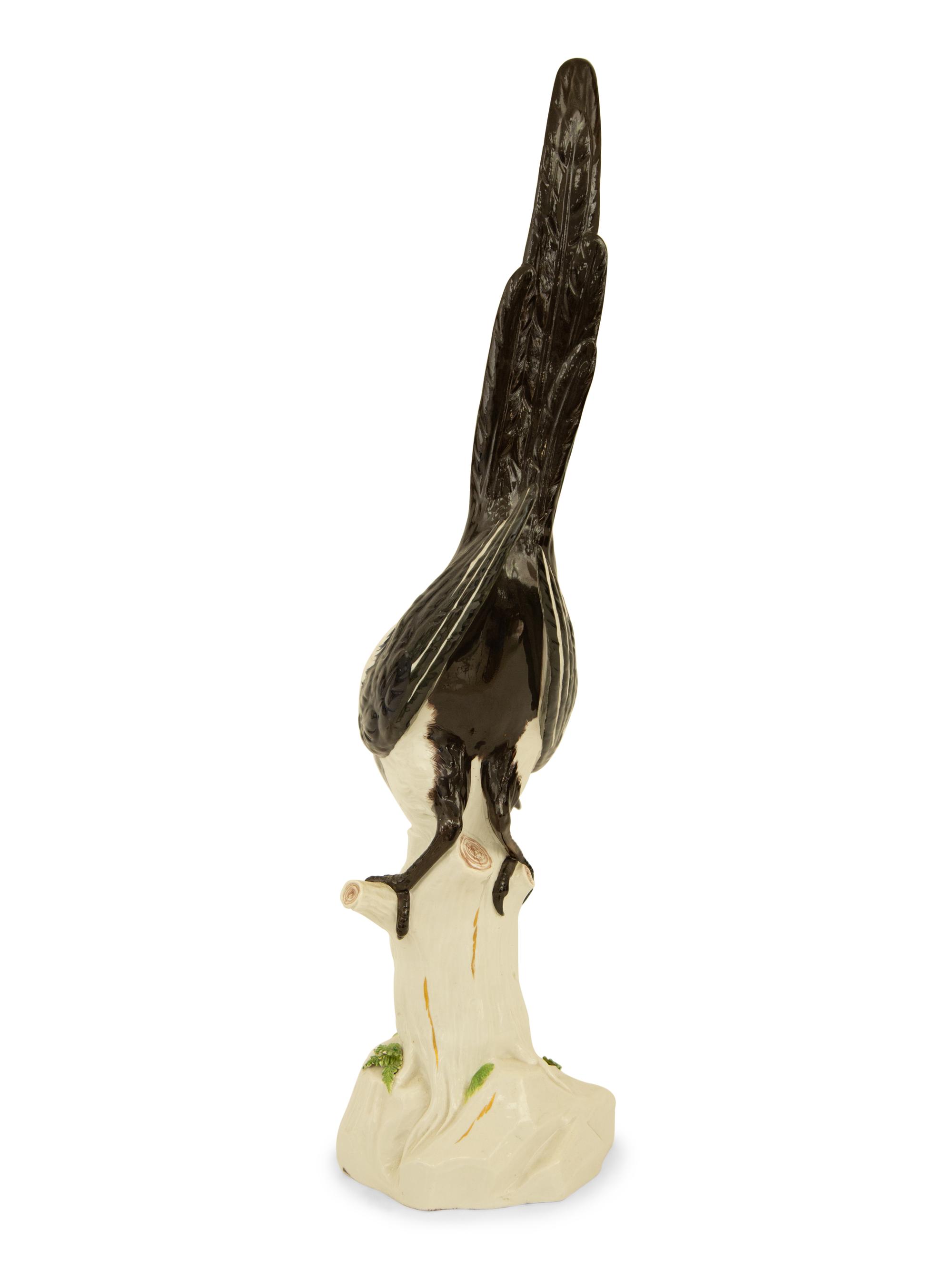 A Large Meissen Porcelain Magpie Figurine