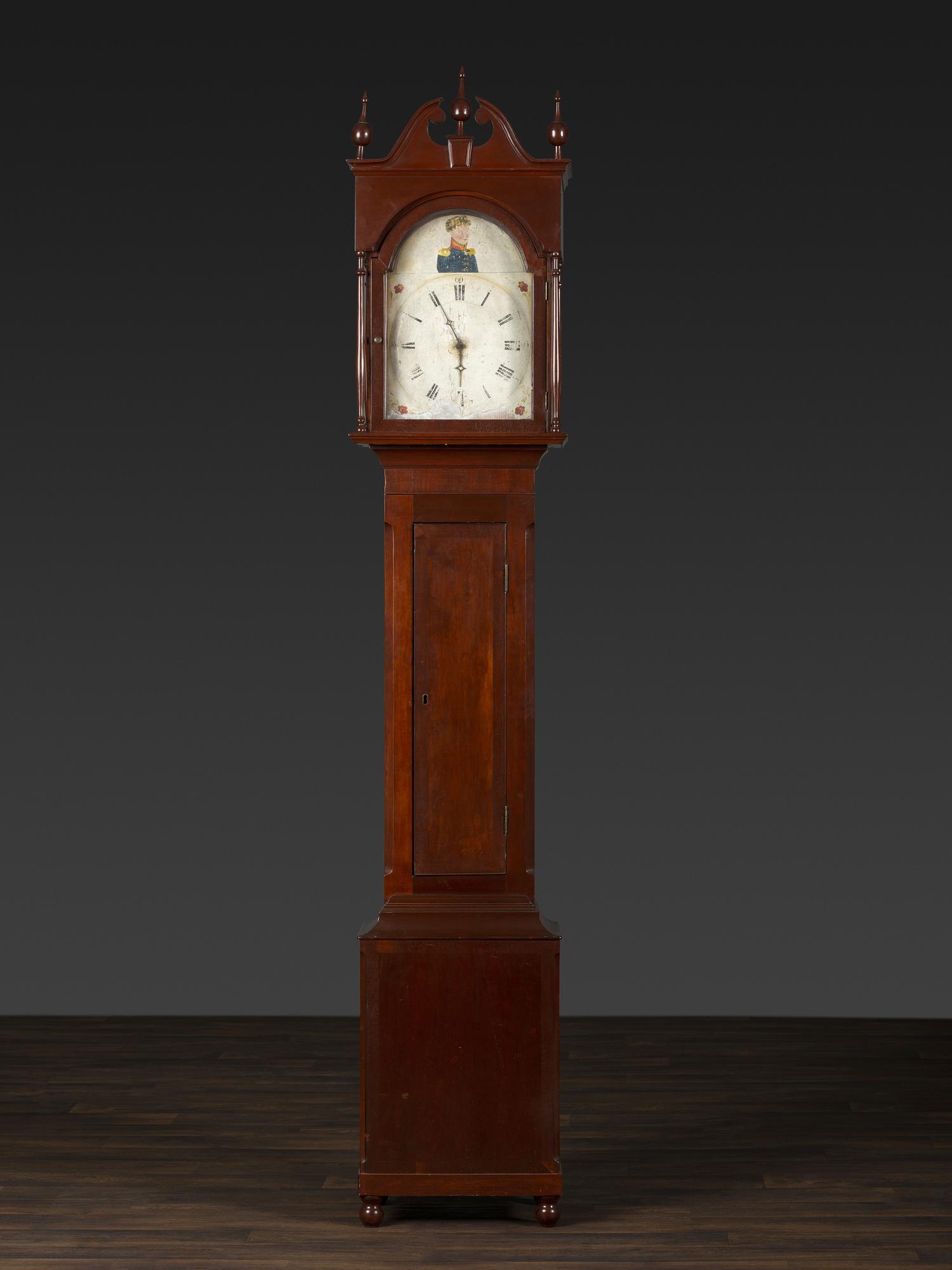 A Federal Cherrywood Tall Case Clock