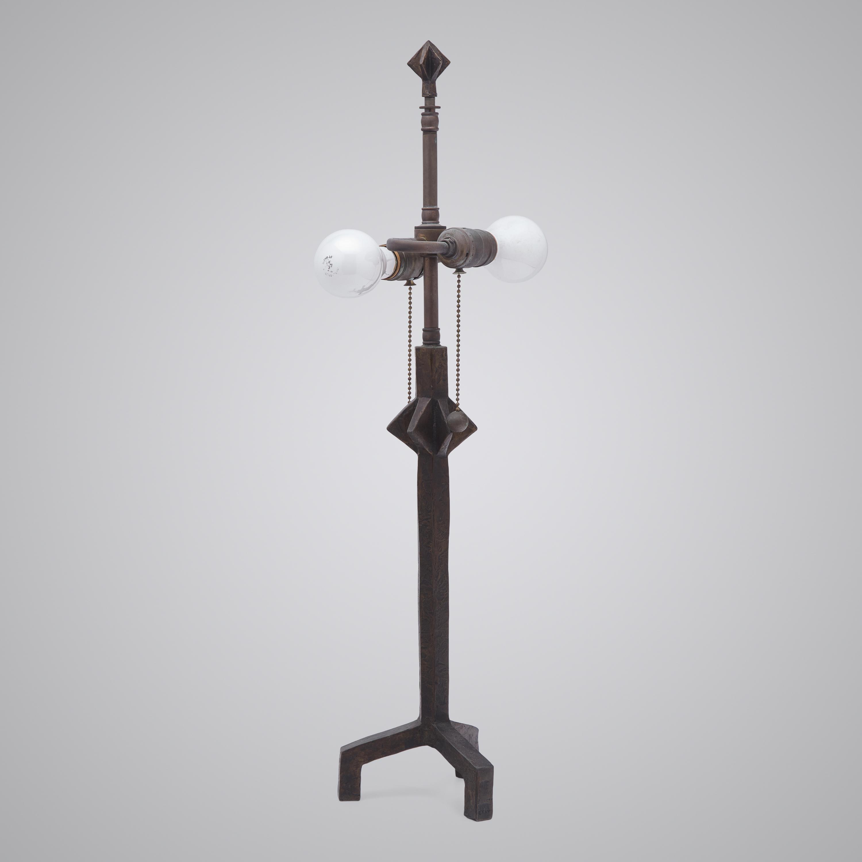 Table lamp by Excalibur Bronze Sculpture Foundry, NY, c. 1970