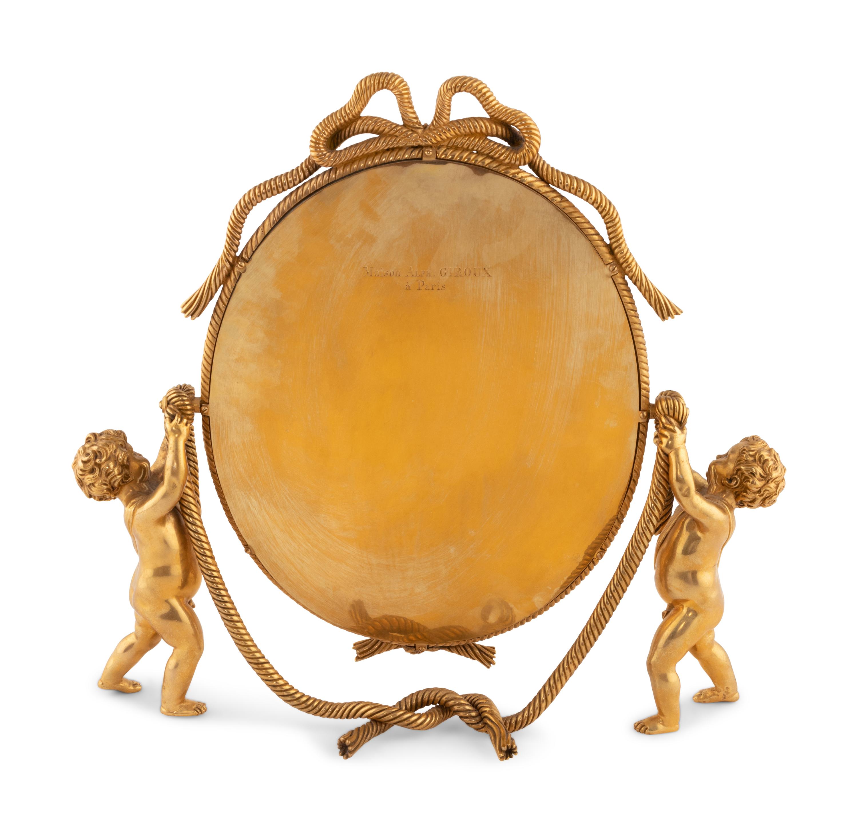 A French Gilt Bronze Dressing Mirror