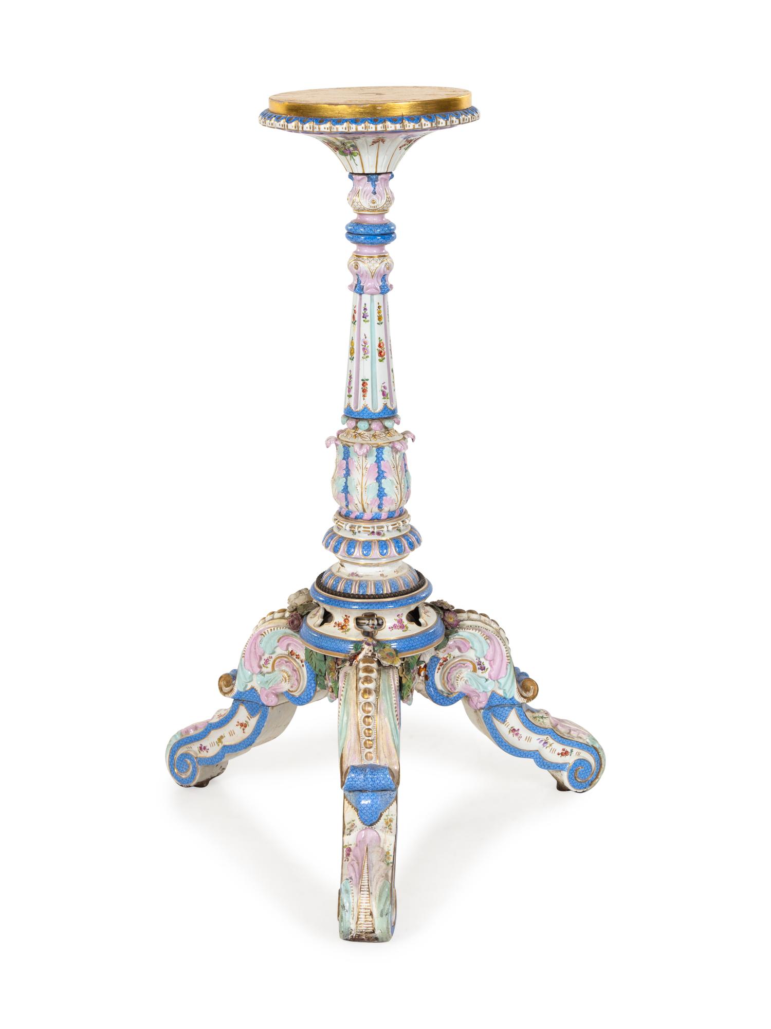 A Meissen Porcelain Pedestal Table
