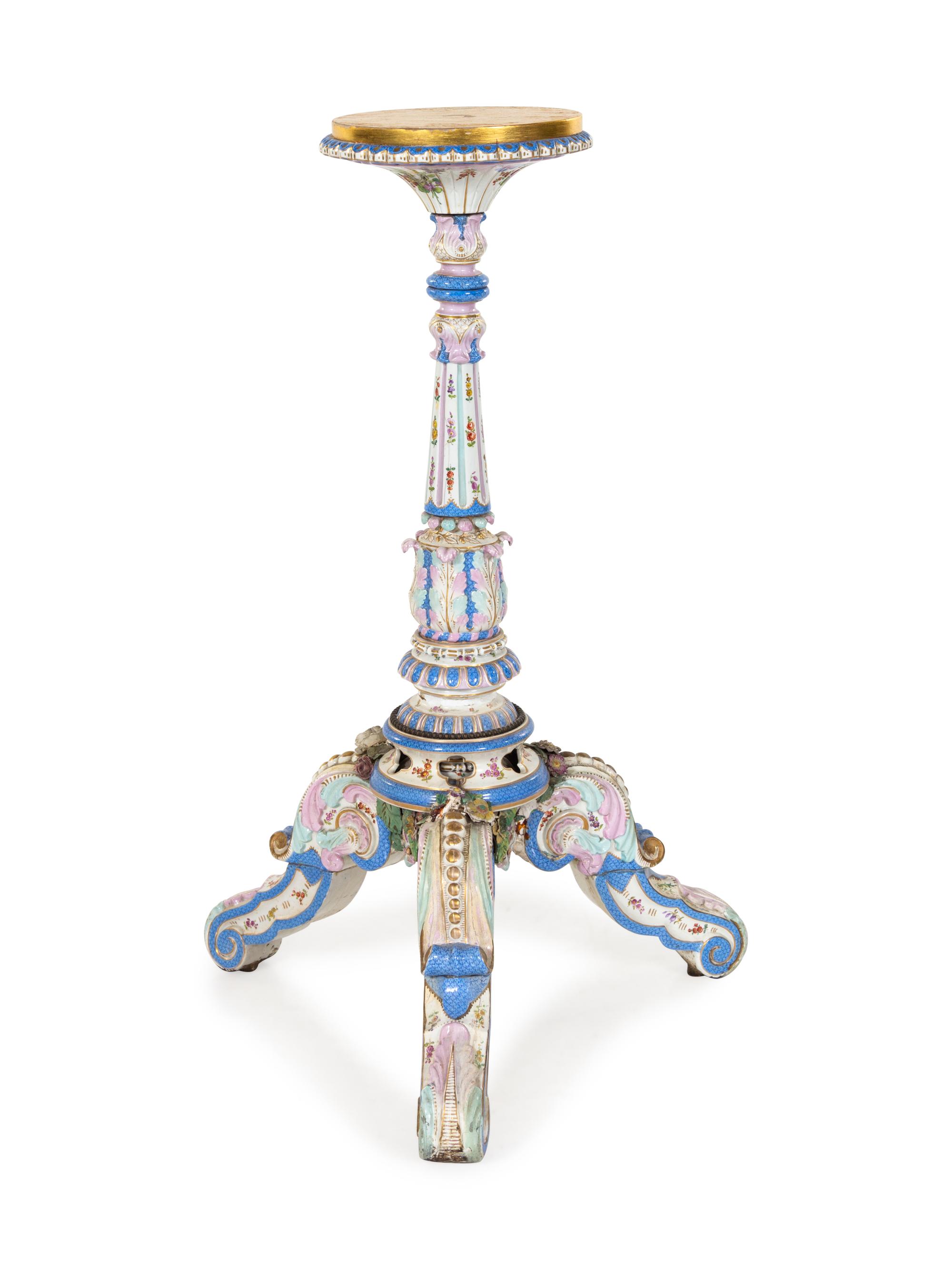 A Meissen Porcelain Pedestal Table