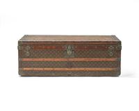 A Louis Vuitton Monogrammed Canvas Hardsided Trunk with 'JG' Monogram