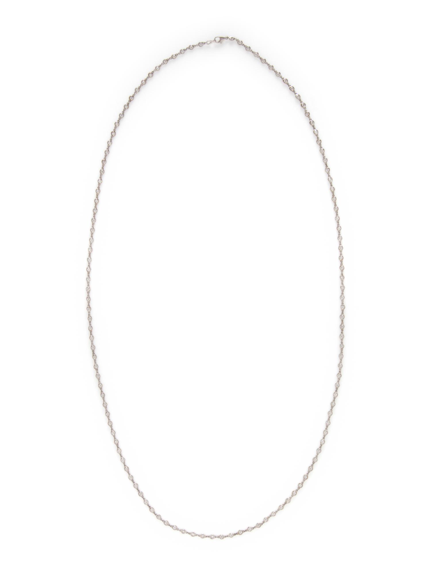 WHITE GOLD AND DIAMOND STATION NECKLACE