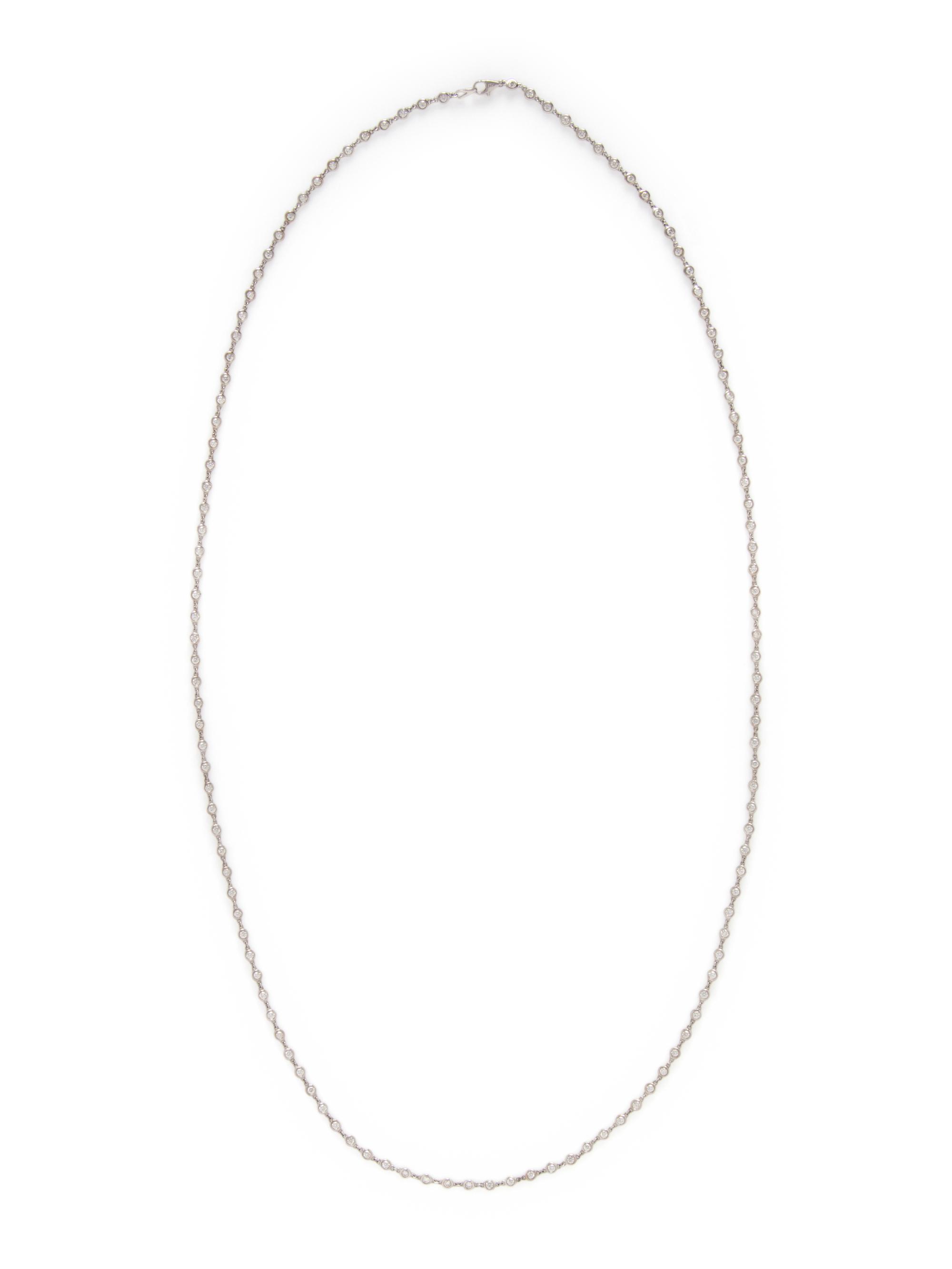 WHITE GOLD AND DIAMOND STATION NECKLACE