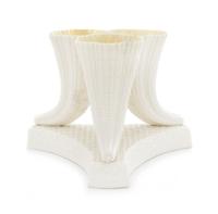 A Belleek Triple Hippiritus Vase Height 6 1/2 inches. — FIRST BLACK MARK (1863-1891)