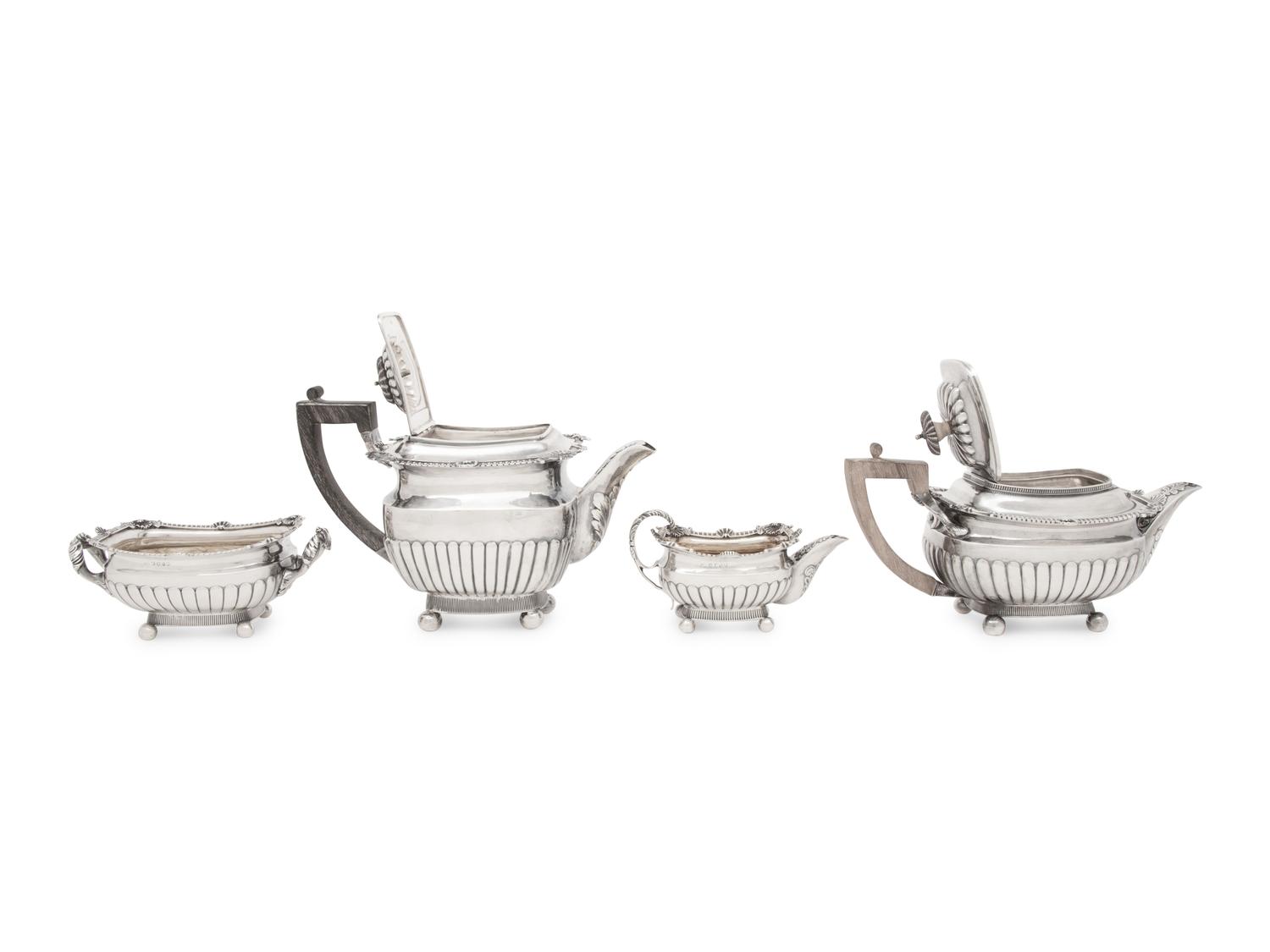 An Assembled George III Silver Four-Piece Tea and Coffee Service