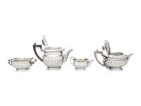 An Assembled George III Silver Four-Piece Tea and Coffee Service