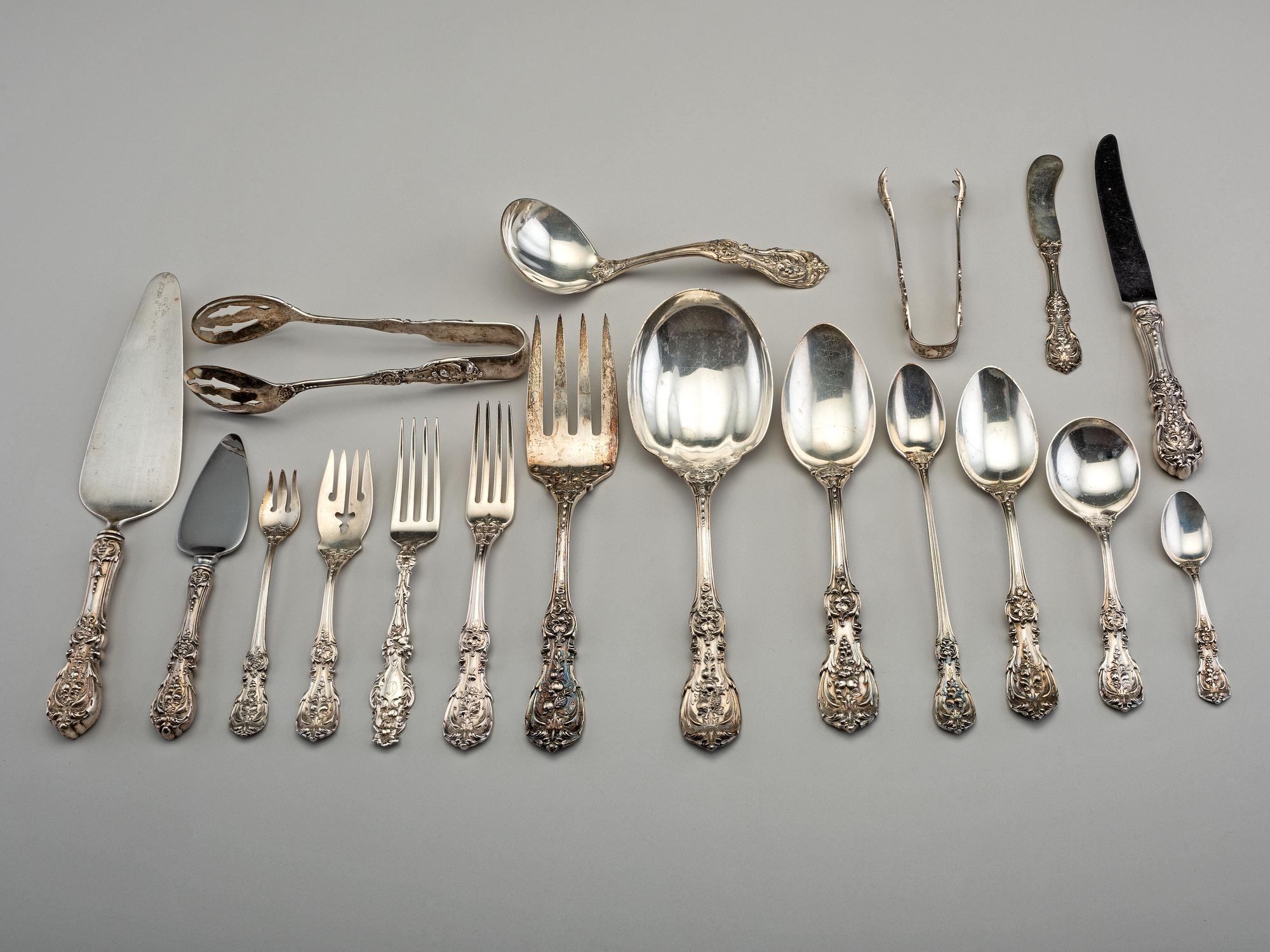 A Reed & Barton Silver Flatware Service