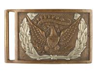 [CIVIL WAR]. Model 1851 cast brass eagle belt plate with ID on verso.