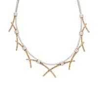 COLORED DIAMOND, DIAMOND, AND WHITE GOLD NECKLACE