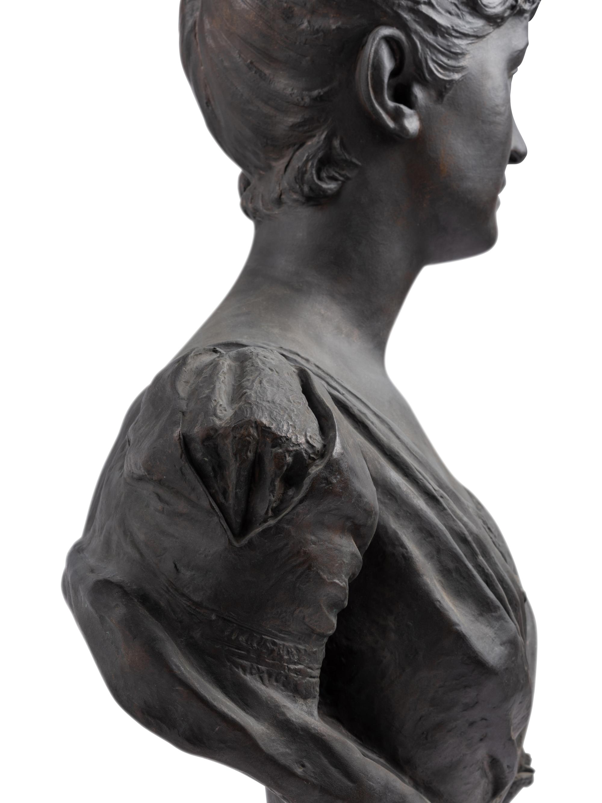 Bronze Bust of Bertha Palmer Made by The Henry-Bonnnard Bronze Company, 1887