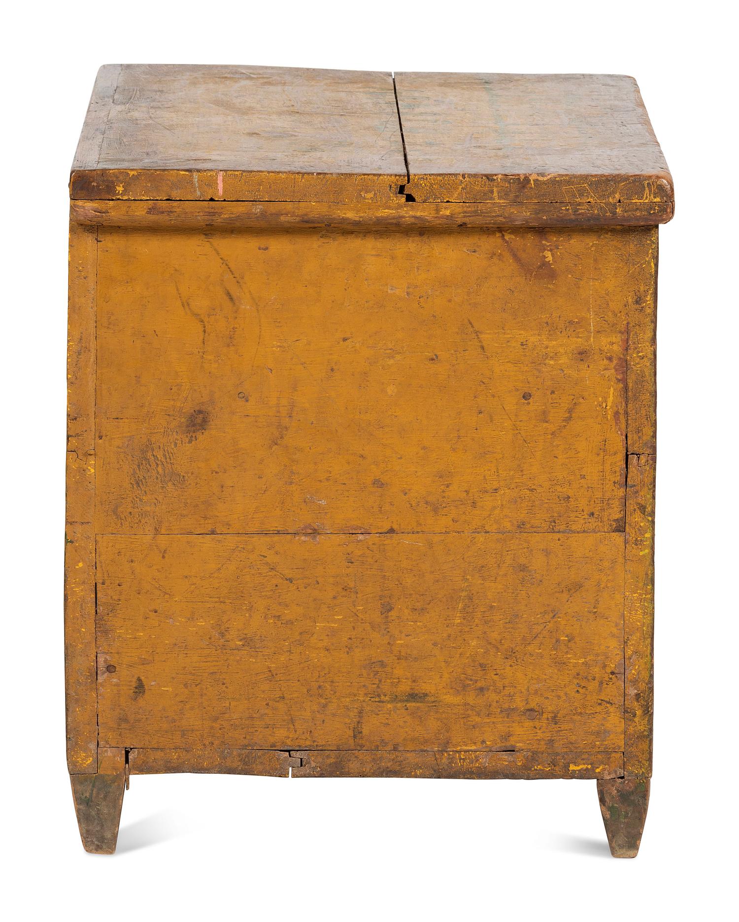A Yellow and Green Painted Pine Blanket Chest, 19th Century