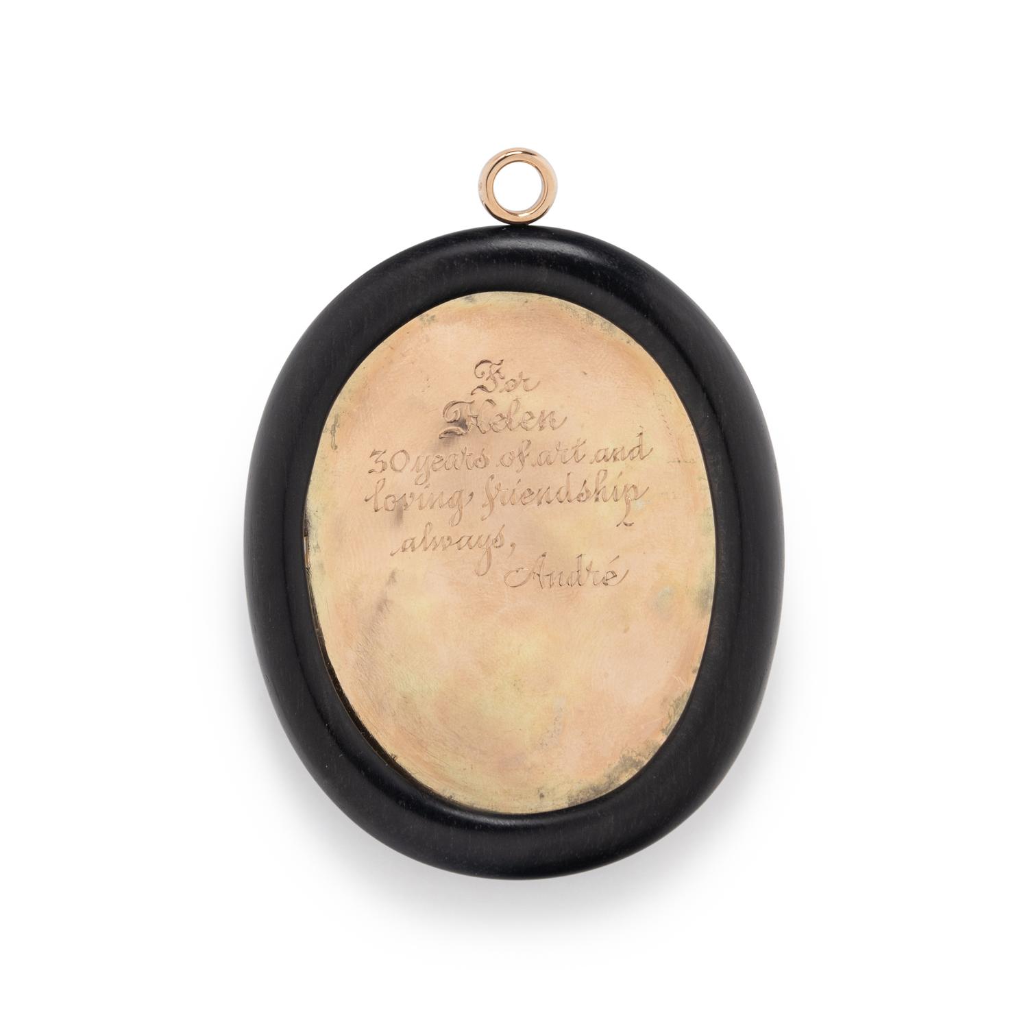 ANTONIA MILETTO, DIAMOND, ENAMEL, WOOD AND ROSE GOLD PENDANT
