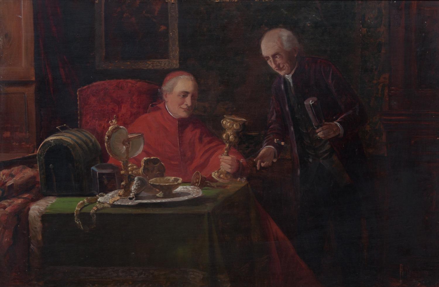 August Knoop, (German, 1856-1919), Cardinal Inspecting the Chalice