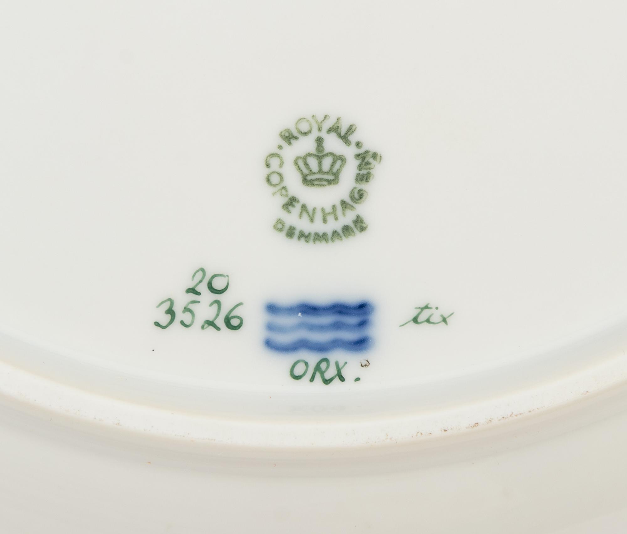 A Set of Twelve Royal Copenhagen Flora Danica Dinner Plates