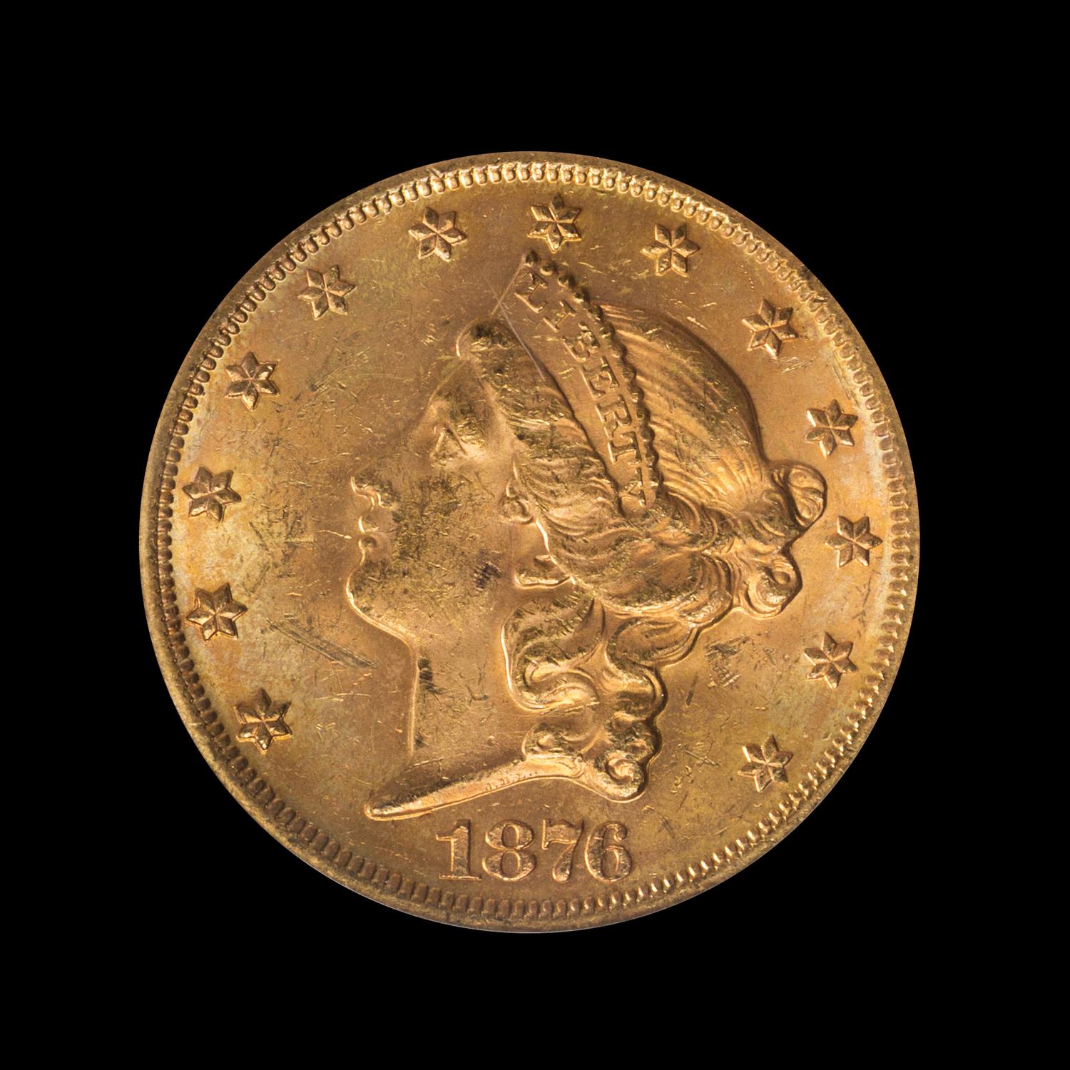 A United States 1876 Liberty Head $20 Gold Coin