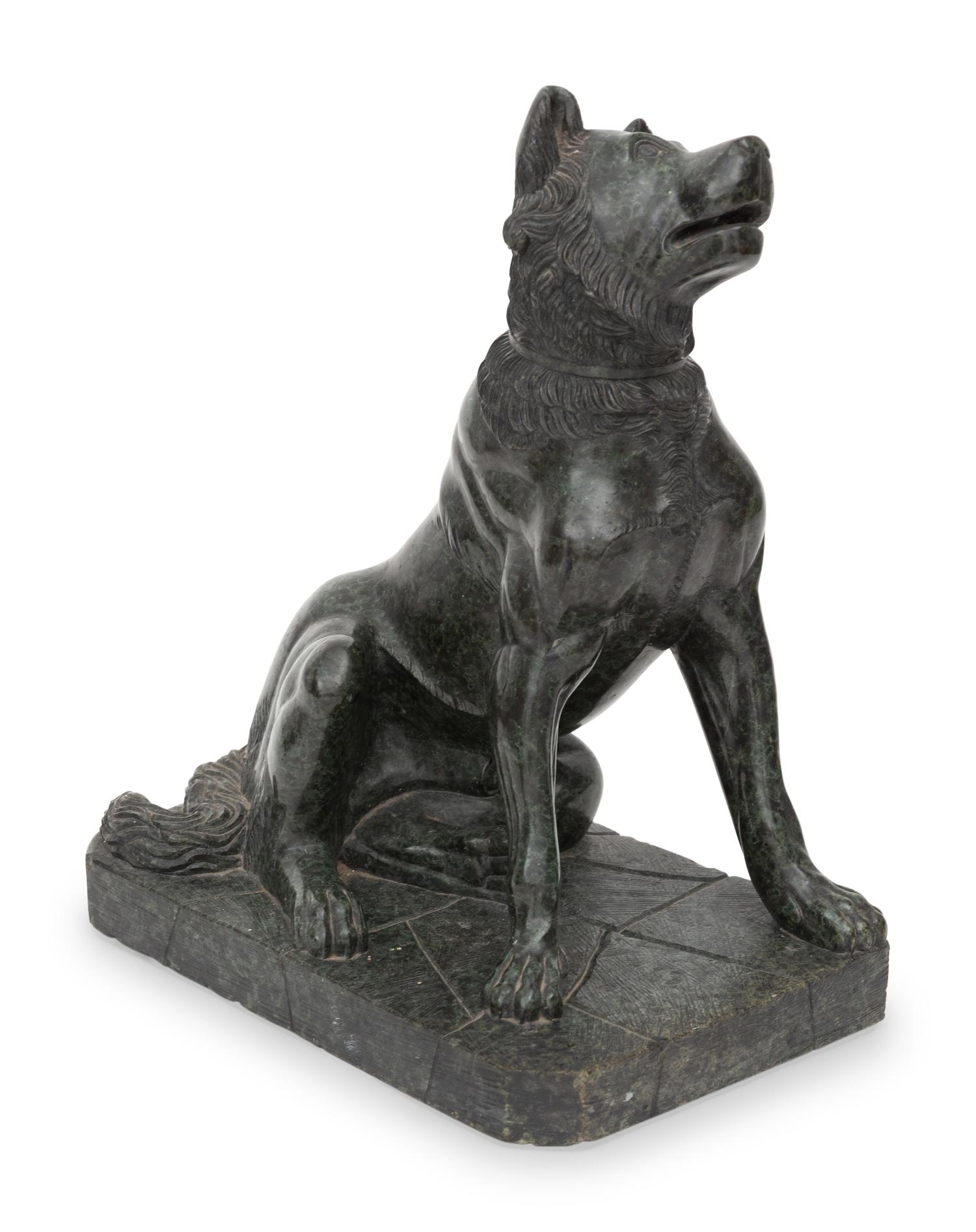 A Grand Tour Marble Sculpture After The Dog of Alcibiades