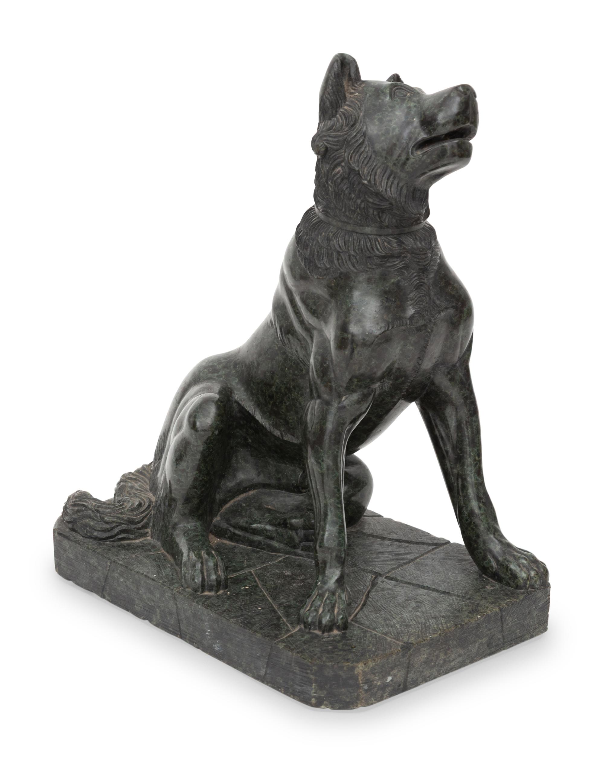 A Grand Tour Marble Sculpture After The Dog of Alcibiades