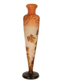 A Cameo Glass Baluster Vase in the Style of Emile Gallé