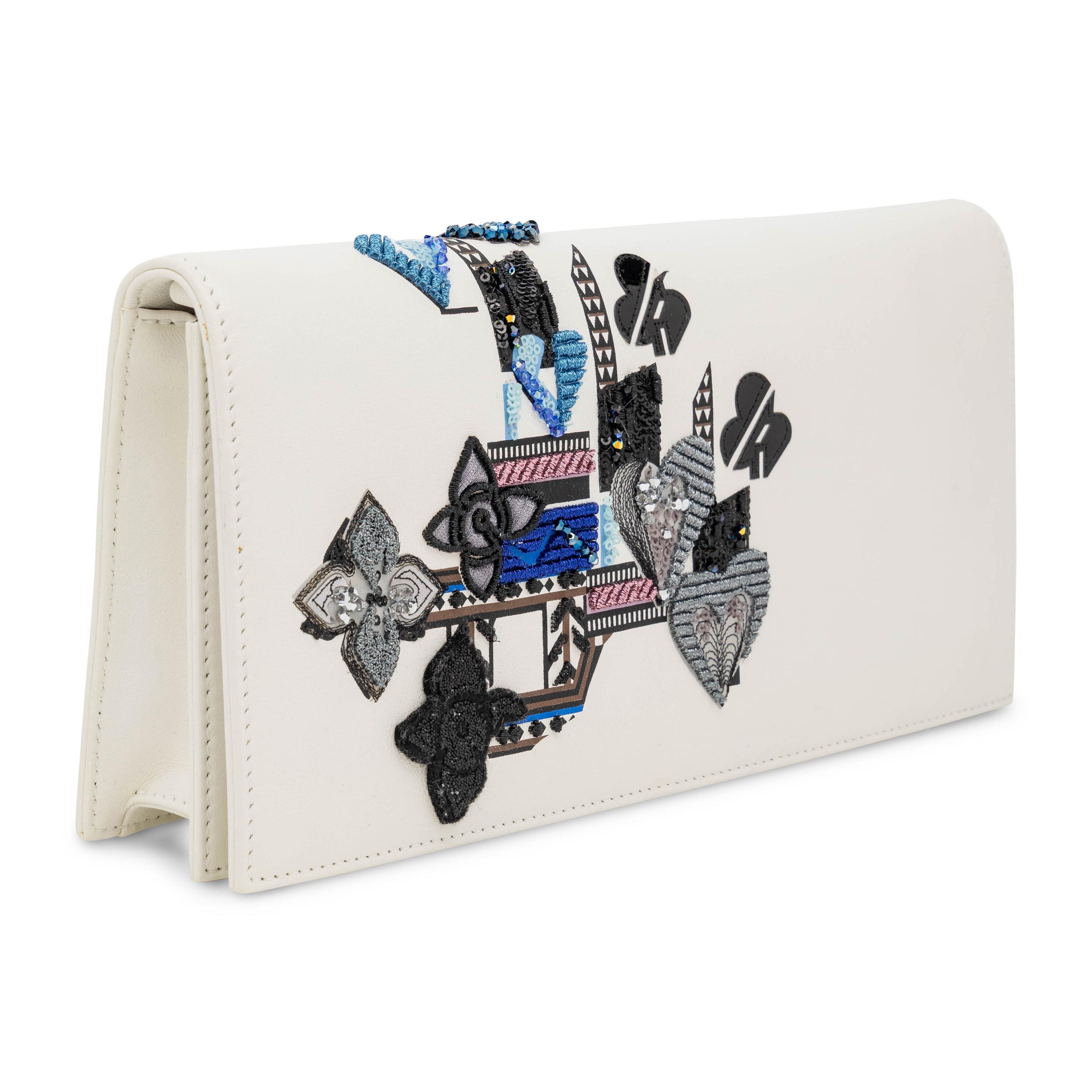 Christian Dior, Embellished White Clutch/Shoulder Bag