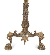 A Pair of Grand Tour Silvered Bronze Candelabra Mounted as Lamps