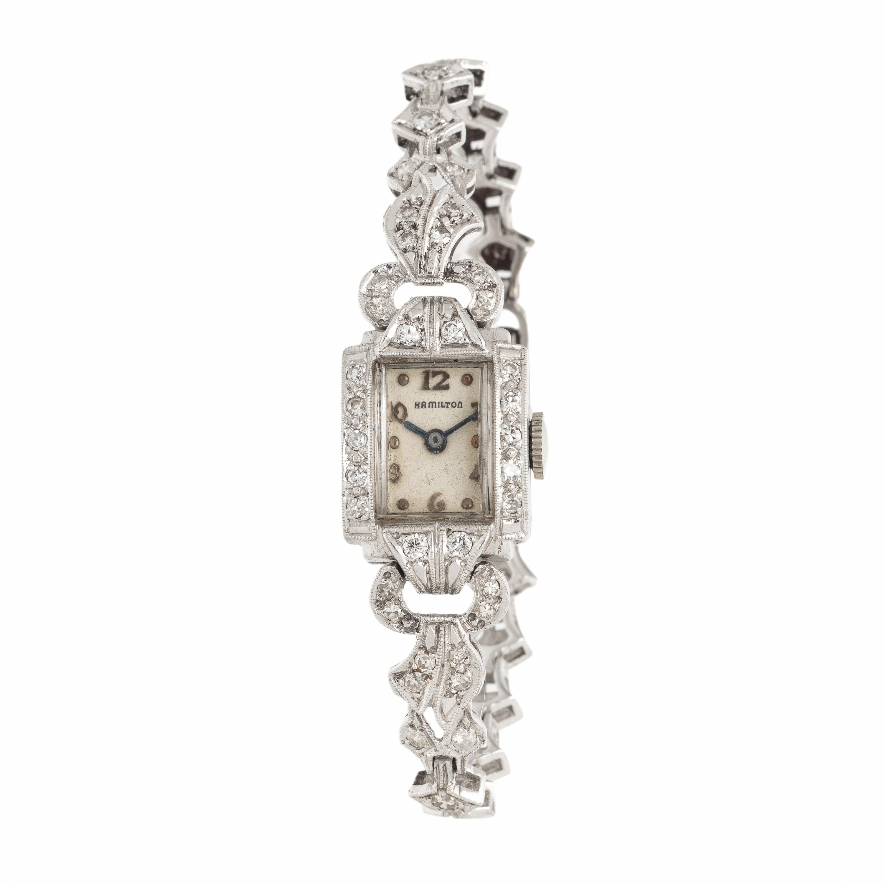 Hamilton, White Gold and Diamond Watch