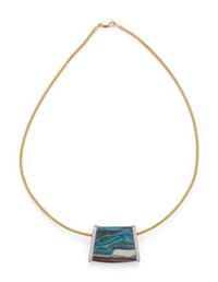 YELLOW GOLD, DIAMOND AND HARDSTONE PENDANT/NECKLACE