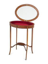 An Edwardian Adam Style Satinwood Vitrine Table