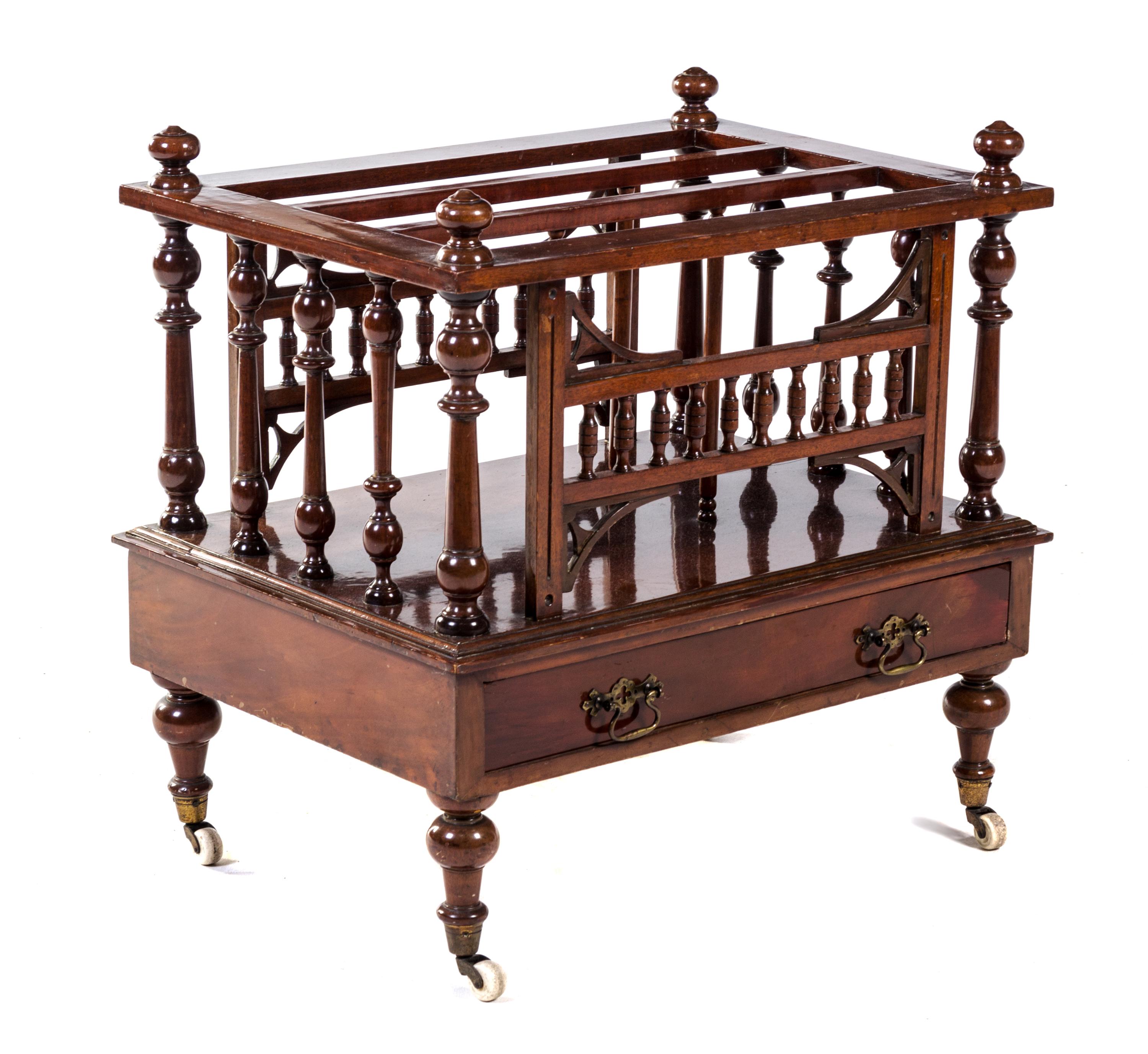 A Large Victorian Mahogany Canterbury.