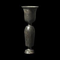 A Chinese Burnished Black 'Eggshell' Pottery Stem Cup, Neolithic Period, Longshan Culture 龍山文化 蛋殼黑陶高柄杯