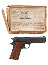 **Colt M1911 Rebuilt at Anniston Arsenal with Shipping Box