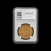 An 1866-S Liberty Head: No Motto $20 Gold Coin [NGC AU55]