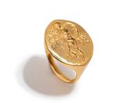 A Greek Style Gold Finger Ring with the Greek God Dionysos